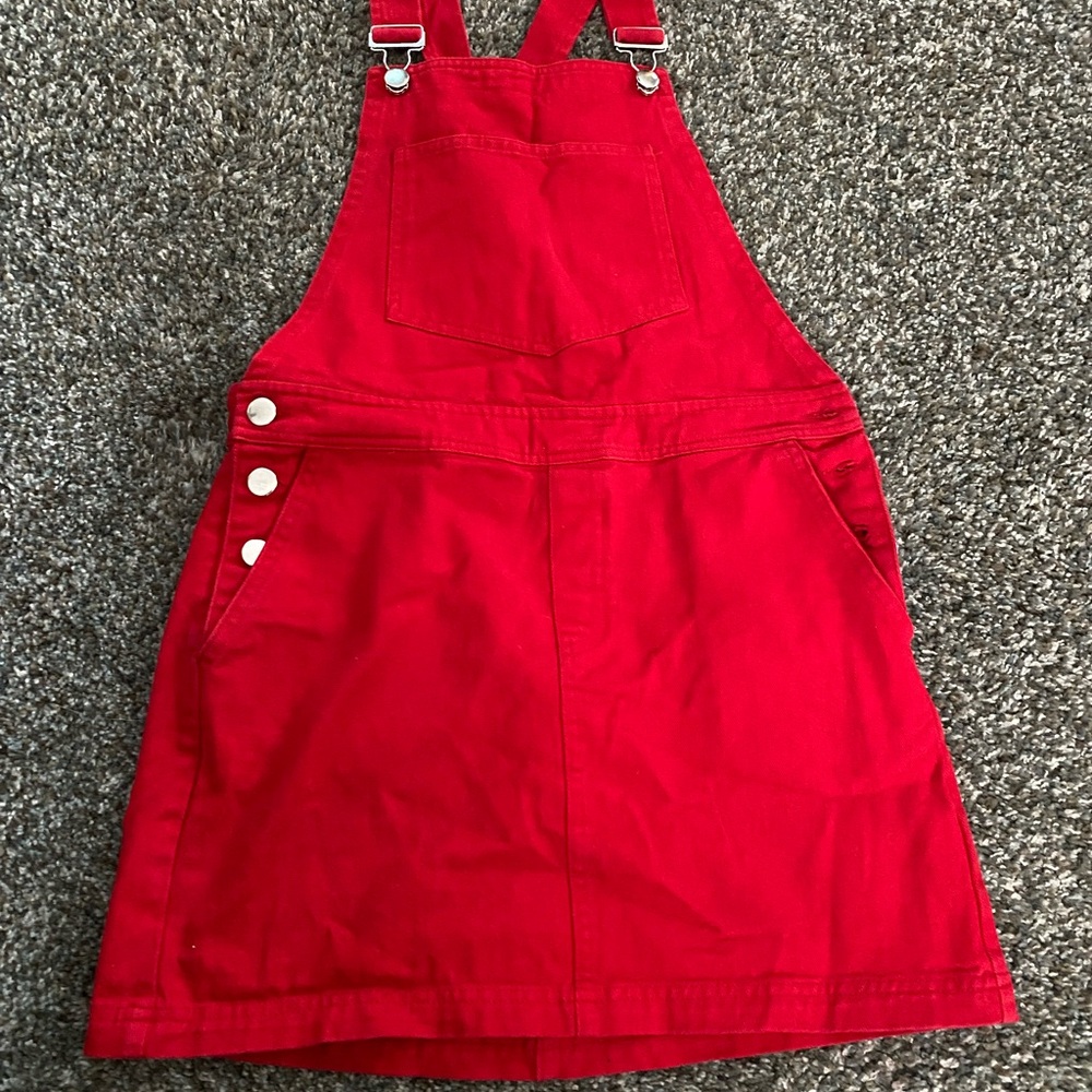 Forever 21 Vibrant Red Overall Skirt